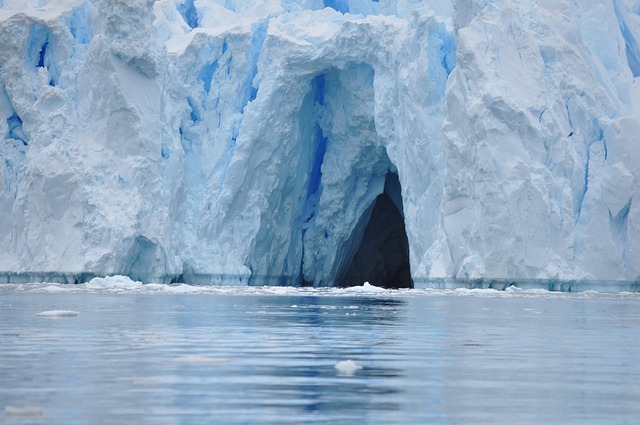 Majestic ice caves in a cold climate